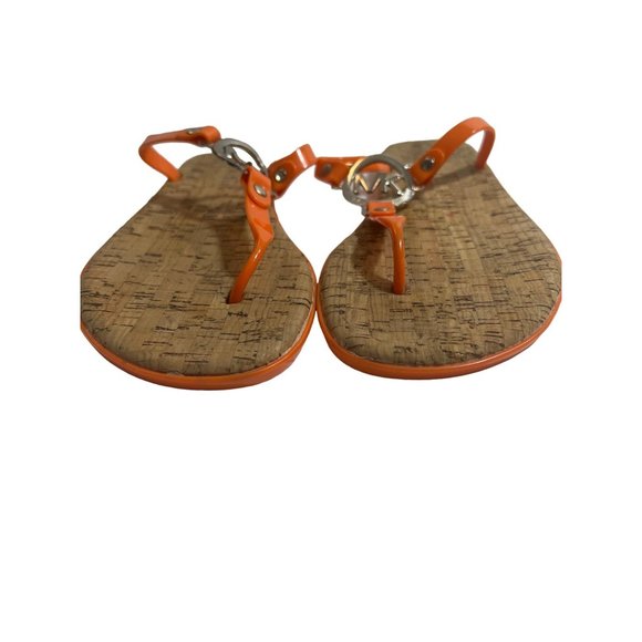 Michael Kors Charm Orange Jelly Thong Sandals 8 - Picture 4 of 6